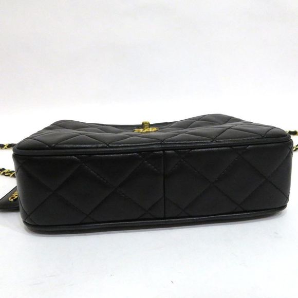 Chanel Lambskin Single Chain Shoulder Bag Matelasse Black - Picture 6 of 10